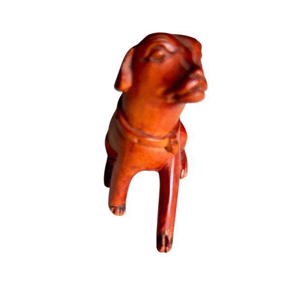 Vintage Boxwood Hand-Carved Japanese Netsuke Dogs - Sitting & Playful Poses - Picture 6 of 10